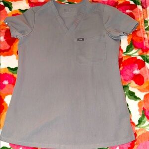 FIGS Catarina Slate Gray Short Sleeve Women's Top